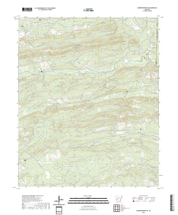 Murfreesboro NE, AR — USGS 7.5-minute topo (2024)