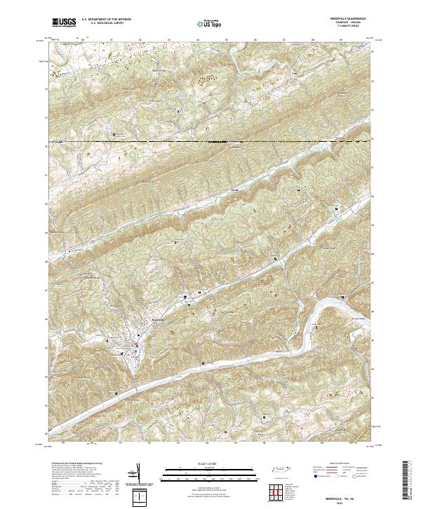 Sneedville, TN-VA — USGS 7.5-minute topo (2022)