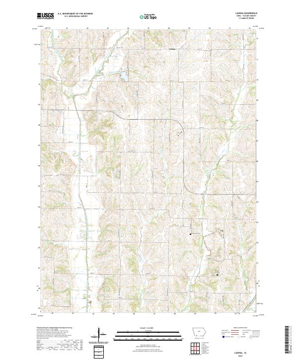 Ladoga, IA — USGS 7.5-minute topo (2022)