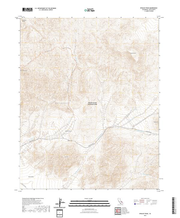 Epaulet Peak, CA — USGS 7.5-minute topo (2021)