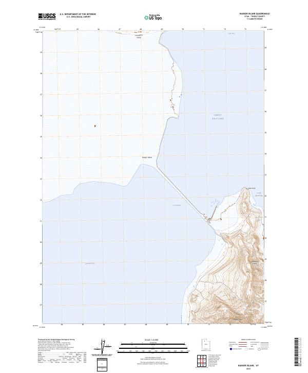 Badger Island, UT — USGS 7.5-minute topo (2023)