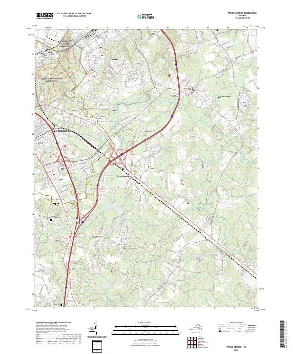 Prince George, VA — USGS 7.5-minute topo (2022)