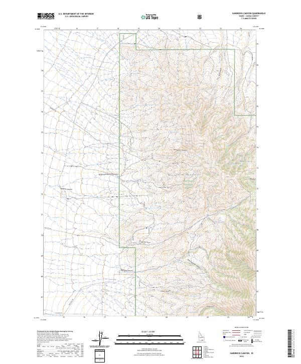 Sandrock Canyon, ID — USGS 7.5-minute topo (2023)