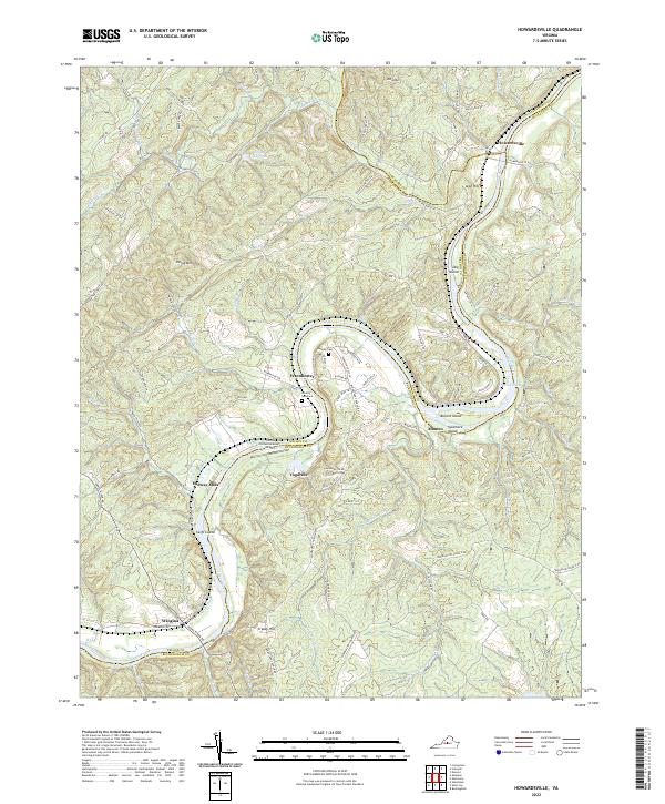 Howardsville, VA — USGS 7.5-minute topo (2022)