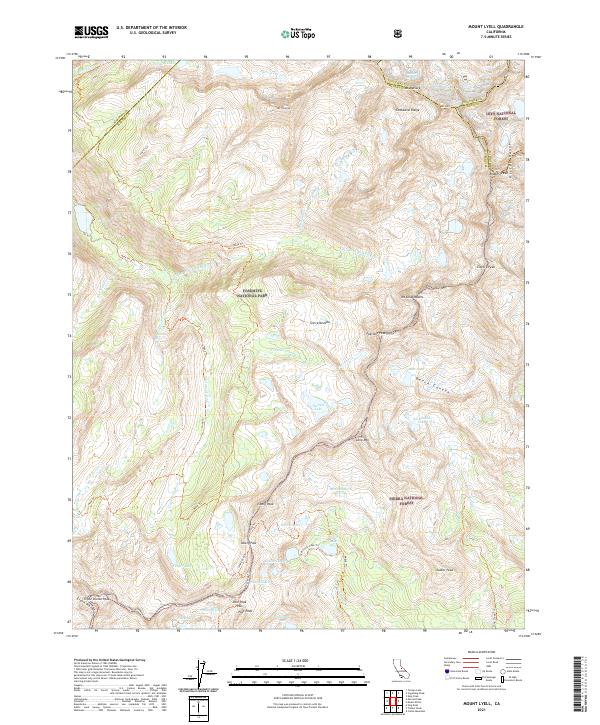 Mount Lyell, CA — USGS 7.5-minute topo (2021)