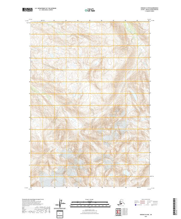 Kodiak B-4 NW, AK — USGS 7.5-minute topo (2021)