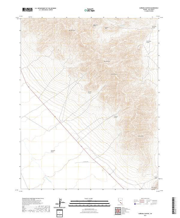 Carrara Canyon, NV — USGS 7.5-minute topo (2021)