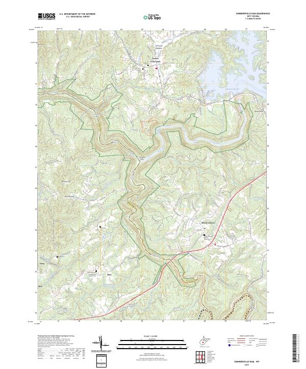 Summersville Dam, WV — USGS 7.5-minute topo (2023)