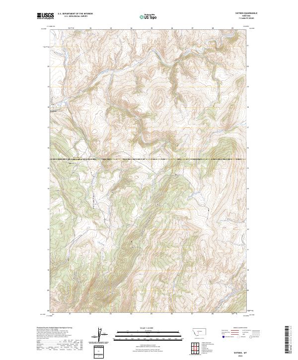 Sixteen, MT — USGS 7.5-minute topo (2024)
