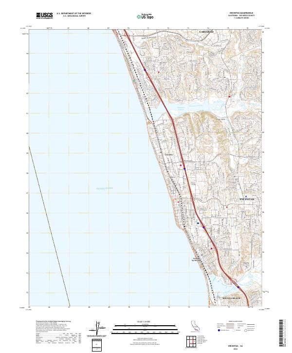 Encinitas, CA — USGS 7.5-minute topo (2022)