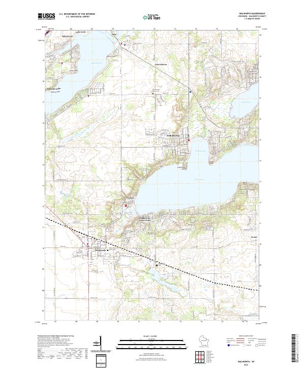Walworth, WI — USGS 7.5-minute topo (2022)