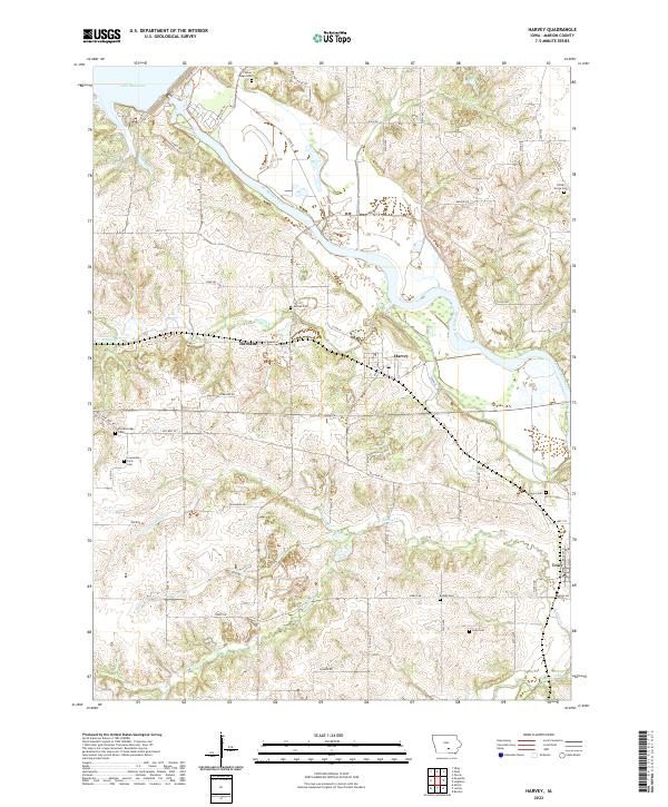 Harvey, IA — USGS 7.5-minute topo (2022)