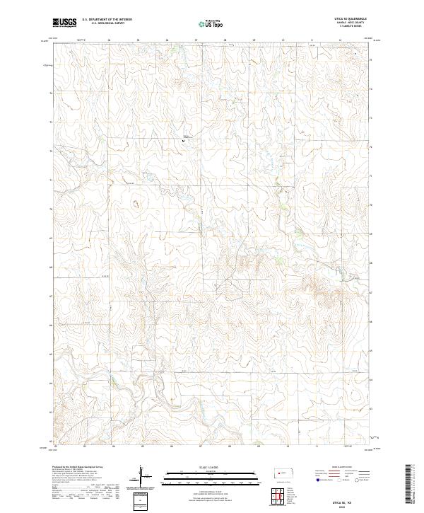 Utica SE, KS — USGS 7.5-minute topo (2022)