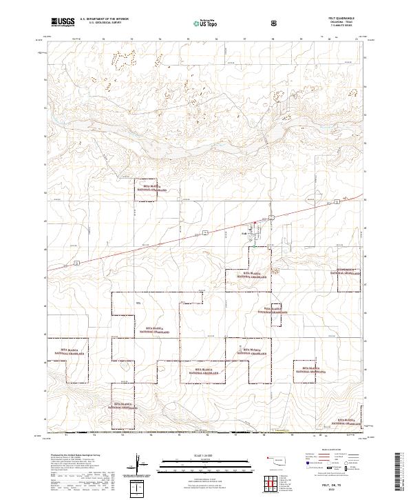 Felt, OK-TX — USGS 7.5-minute topo (2022)