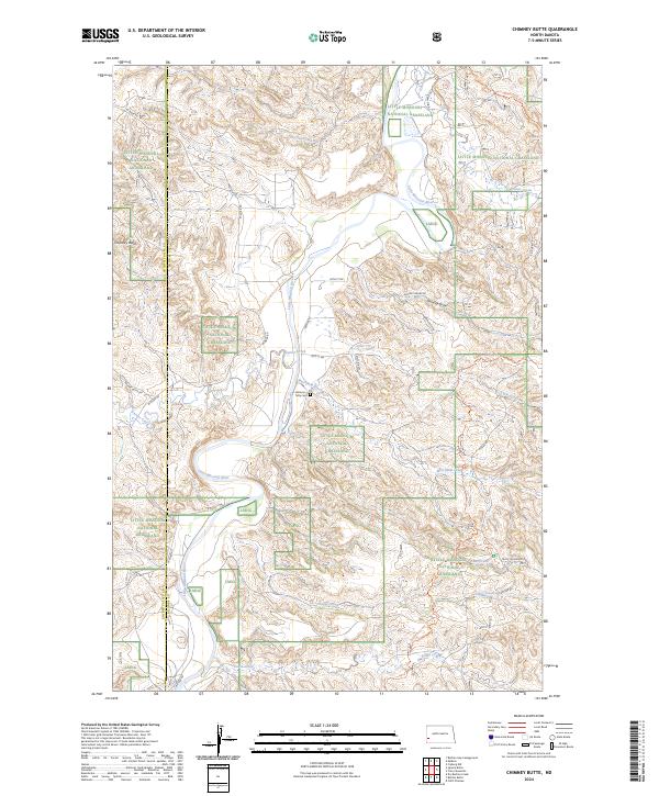 Chimney Butte, ND — USGS 7.5-minute topo (2024)