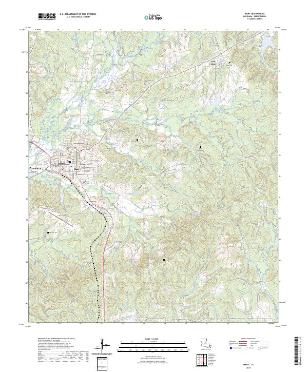 Many, LA — USGS 7.5-minute topo (2024)