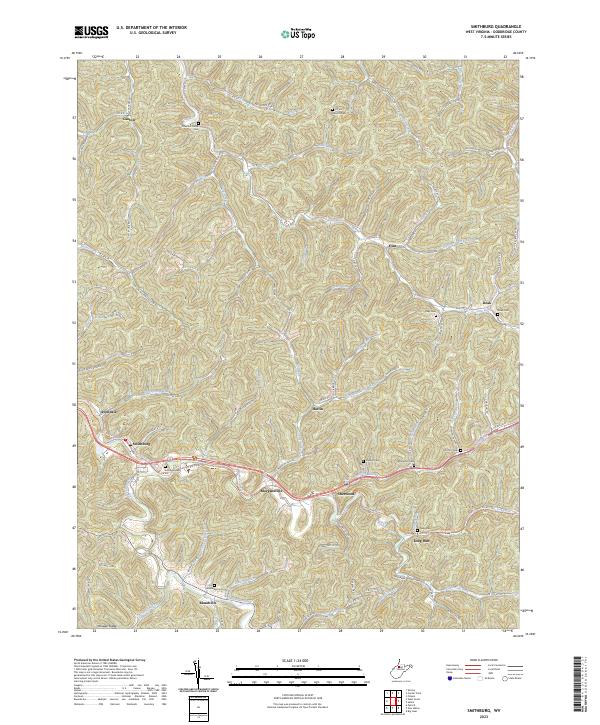 Smithburg, WV — USGS 7.5-minute topo (2023)