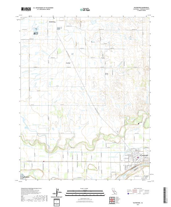 Waterford, CA — USGS 7.5-minute topo (2021)