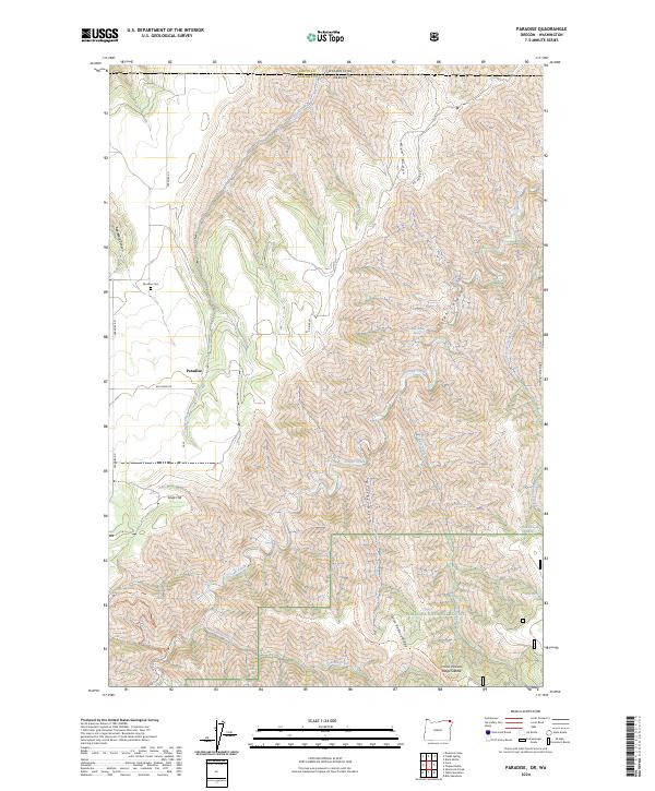Paradise, OR-WA — USGS 7.5-minute topo (2024)