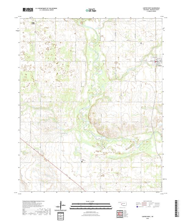 Carter West, OK — USGS 7.5-minute topo (2022)