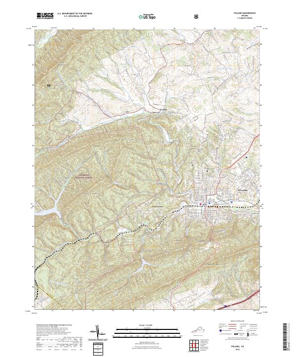 Pulaski, VA — USGS 7.5-minute topo (2022)