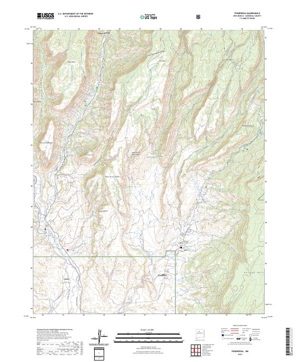 Ponderosa, NM — USGS 7.5-minute topo (2023)