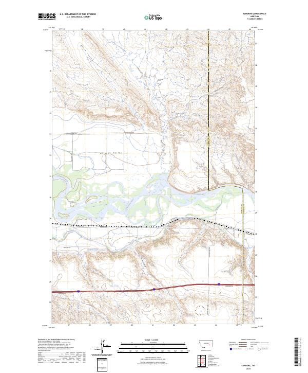 Sanders, MT — USGS 7.5-minute topo (2024)
