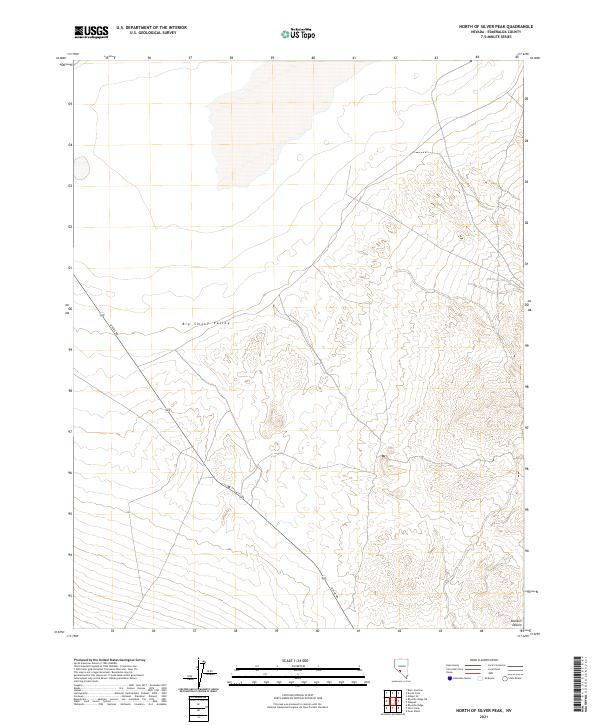 North of Silver Peak, NV — USGS 7.5-minute topo (2021)