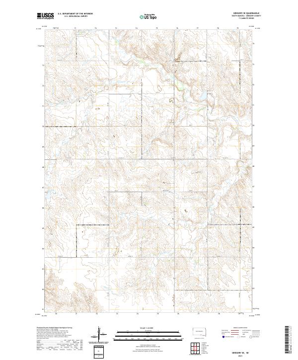 Gregory SE, SD — USGS 7.5-minute topo (2021)