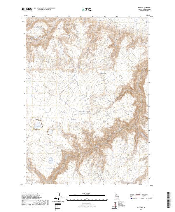 O X Lake, ID — USGS 7.5-minute topo (2023)