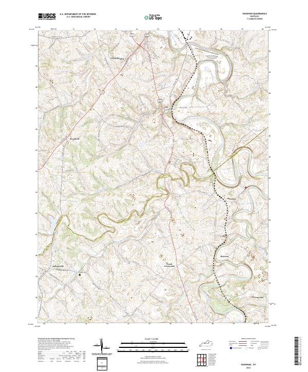 Shawhan, KY — USGS 7.5-minute topo (2022)