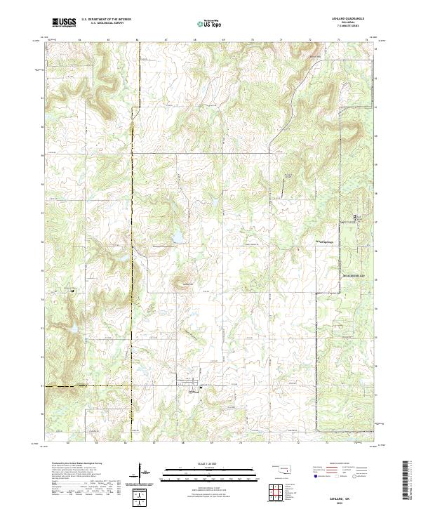 Ashland, OK — USGS 7.5-minute topo (2022)