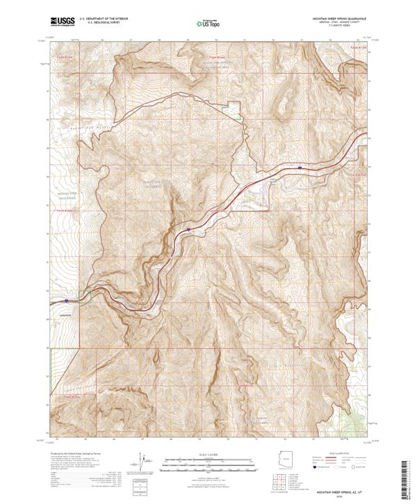 Mountain Sheep Spring, AZ-UT — USGS 7.5-minute topo (2026)