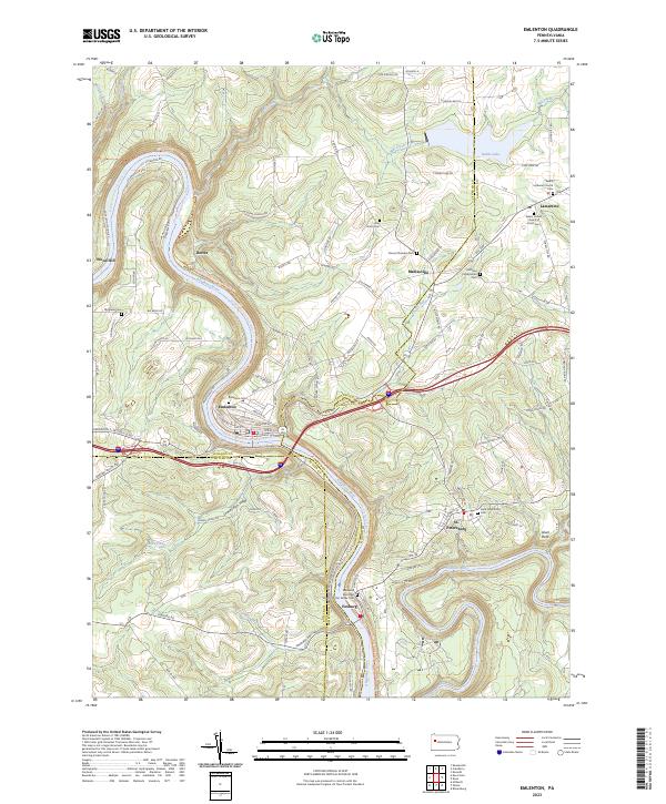 Emlenton, PA — USGS 7.5-minute topo (2023)