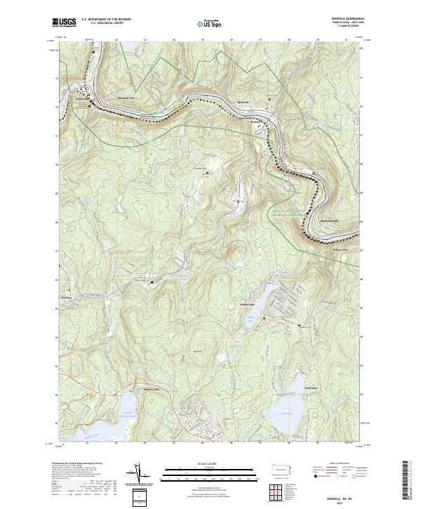 Shohola, PA-NY — USGS 7.5-minute topo (2023)