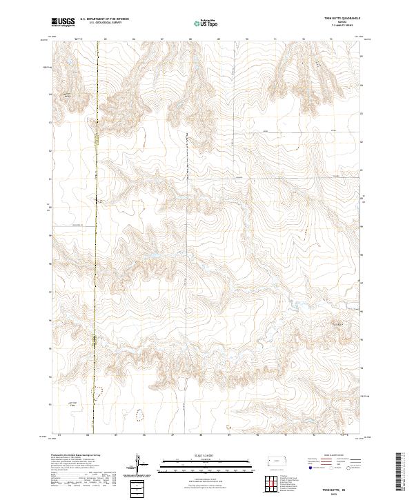 Twin Butte, KS — USGS 7.5-minute topo (2022)