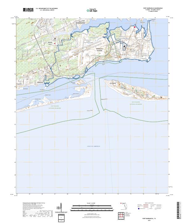 Fort Barrancas, FL — USGS 7.5-minute topo (2025)