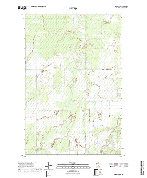 Sanders Lake, MN — USGS 7.5-minute topo (2022)