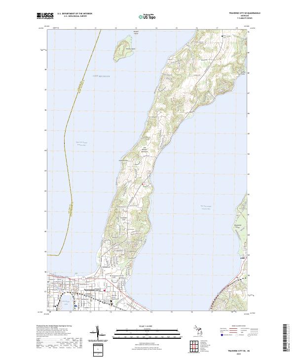 Traverse City SE, MI — USGS 7.5-minute topo (2023)