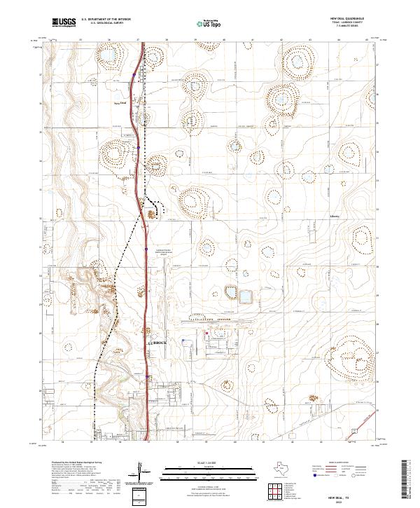 New Deal, TX — USGS 7.5-minute topo (2022)