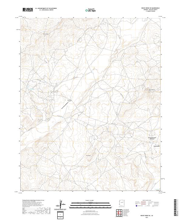 Rocky Ridge SE, AZ — USGS 7.5-minute topo (2021)
