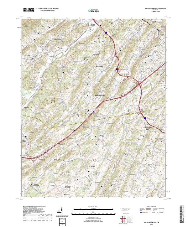 Sullivan Gardens, TN — USGS 7.5-minute topo (2022)