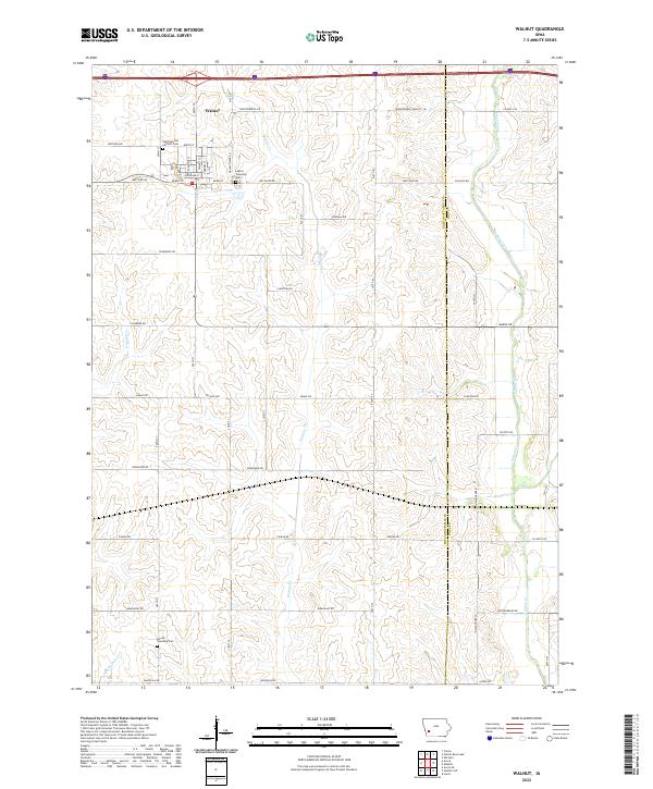 Walnut, IA — USGS 7.5-minute topo (2022)