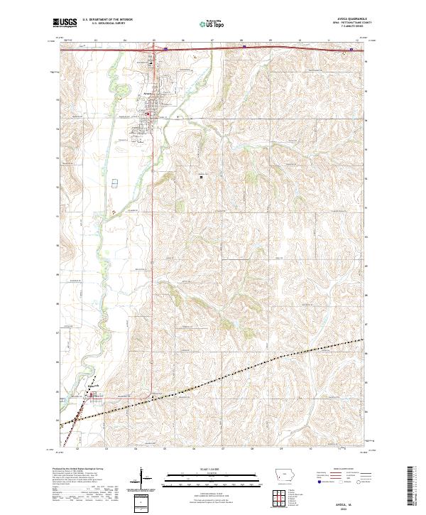 Avoca, IA — USGS 7.5-minute topo (2022)