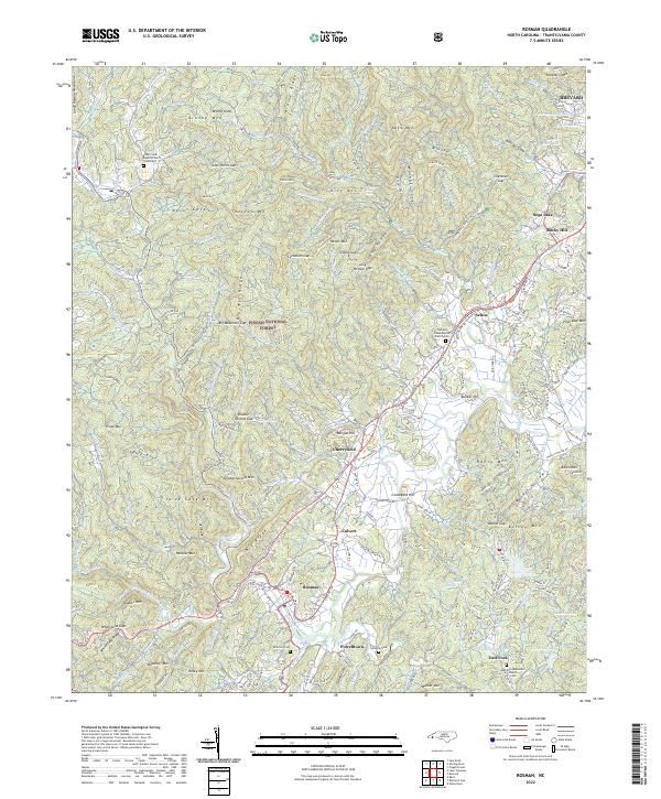 Rosman, NC — USGS 7.5-minute topo (2022)