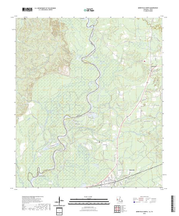 Merryville North, LA-TX — USGS 7.5-minute topo (2024)