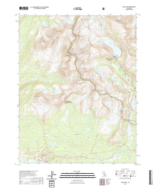 Tioga Pass, CA — USGS 7.5-minute topo (2021)