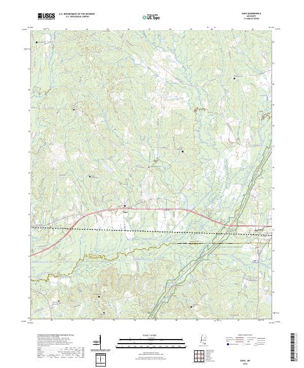Sapa, MS — USGS 7.5-minute topo (2024)