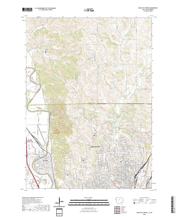 Sioux City North, IA-SD — USGS 7.5-minute topo (2022)