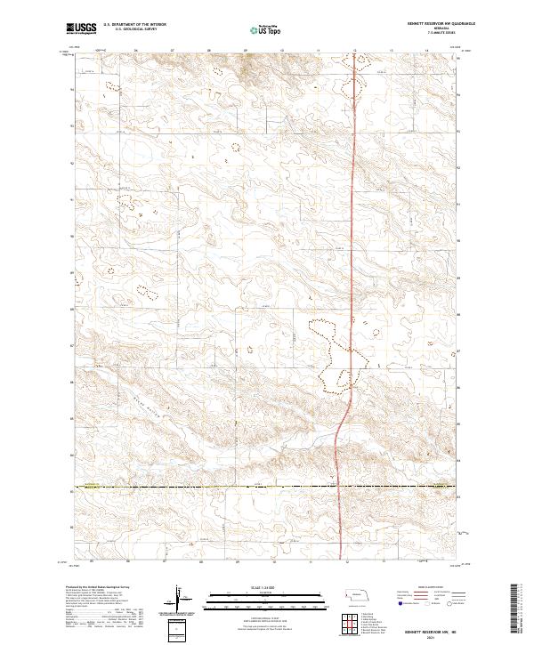 Bennett Reservoir NW, NE — USGS 7.5-minute topo (2021)